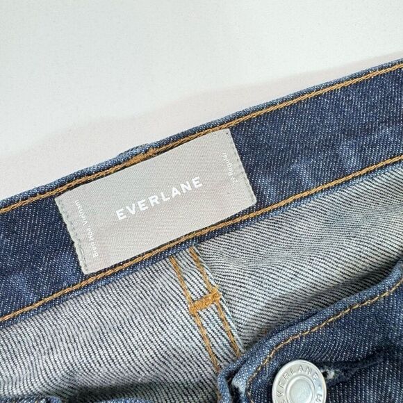 Everlane Jeans Womens 29 Blue Dark-Wash Regular Straight-Leg Mid-Rise Denim - Picture 2 of 9